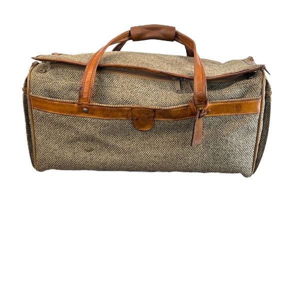 Hartmann Other - Vintage 80s Hartmann XL Duffel Bag Tweed & Leather Luggage
